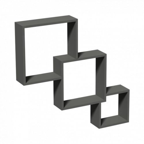 Console Patrate Polite, etajere si console set de rafturi gri patrate modulare 67312