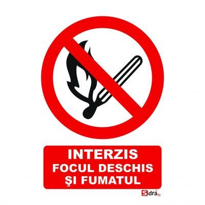10123 autocolant fumatul si focul deschis Interzise