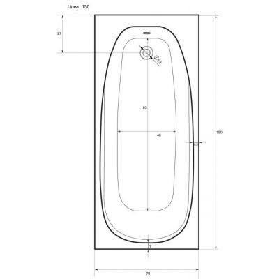 410045 cada Linea 150x70x44.5 115l