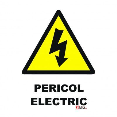 A0101 autocolant indicator pericol de elctrocutare 20x15
