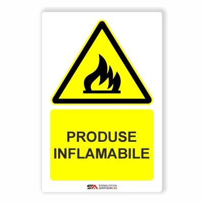 A0108 autocolant indicator materiale inflamabile 20x15