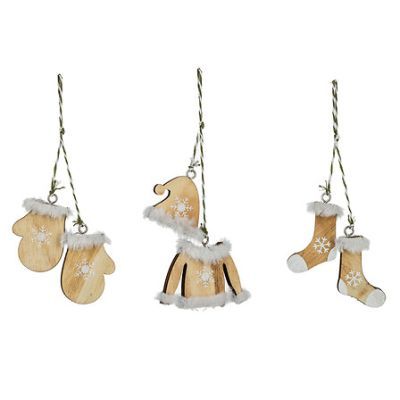 Accesorii din lemn pentru brad 3 buc/set 137836D