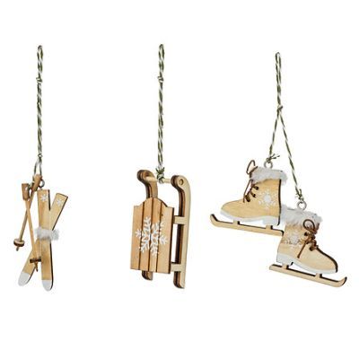 Accesorii din lemn pentru brad 3 buc/set 137836D