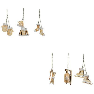 Accesorii din lemn pentru brad 3 buc/set 137836D