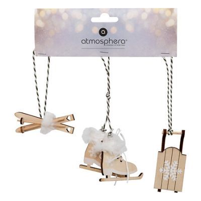Accesorii din lemn pentru brad 3 buc/set 137836D
