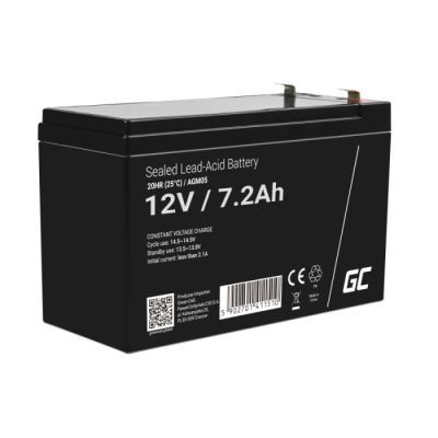 ACUMULATOR PLUMB ACID GREENCELL 12V 7.2AH BAT-LEAD-12V7.2AH/T2-GC