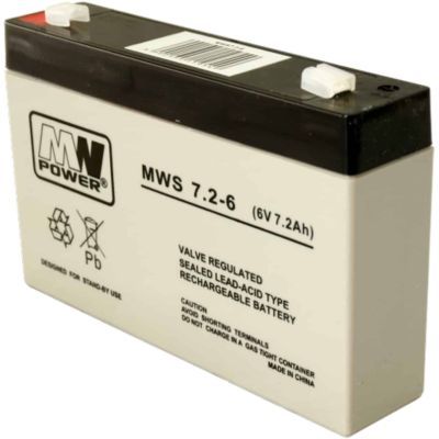 Acumulator plumb acid MW Power MWS 7.2-6, 6V 7.2AH terminal F1