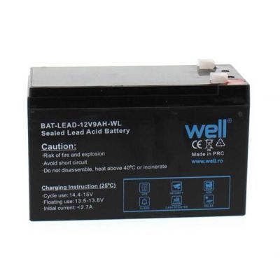 ACUMULATOR PLUMB ACID WELL 12V 9AH TERMINAL F1 BAT-LEAD-12V9AH-WL