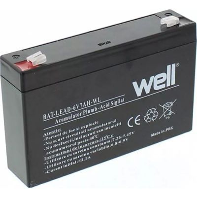 Acumulator plumb acid Well 6V 7AH terminal T1 BAT-LEAD-6V7AH-WL
