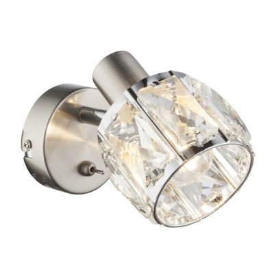 Aplica Kris 54356-1, 1 x E14, nichel mat + decoratiuni din sticla transparenta, 92x125mm 40W 230V
