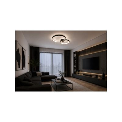 Aplica led bianca 32W 3CCT negru lunus DLD-6002A Aplica led bianca 32W 3CCT negru lunus DLD-6002A