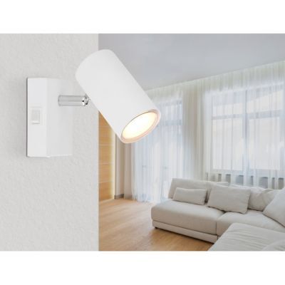 Aplica metal alb /crom cu intrerupator 70x100mmx120mm 25w 230 V 57911-1w
