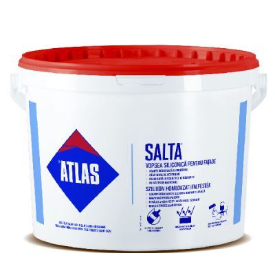 Atlas Salta vopsea alba siliconica exterior 10l