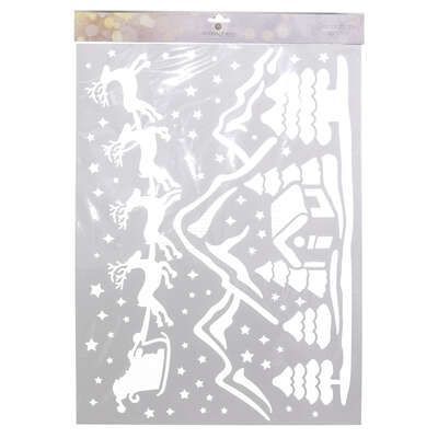 Autocolant decorativ pentru ferestre cu motive de Craciun 44 x 60 cm 183739
