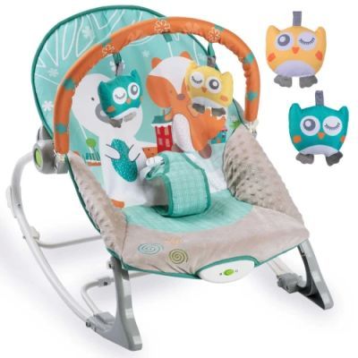Balansoar cu vibratii Ricokids - alb si albastru 7309