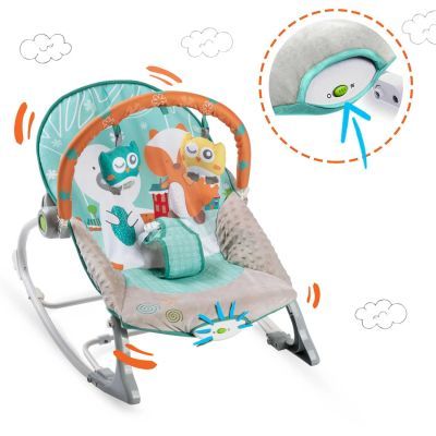 Balansoar cu vibratii Ricokids - alb si albastru 7309