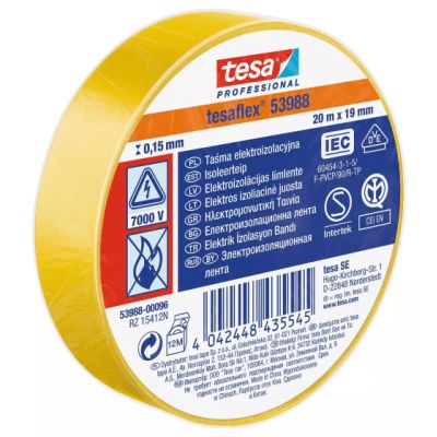 Banda adeziva izolatoare 19MM/20M galben T-53988-101
