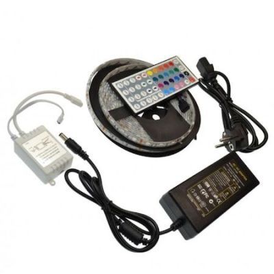 Banda LED 5M+ALIM+TELECOMANDA IP65 12VCC 60LED5050/M lumina RGB 40700