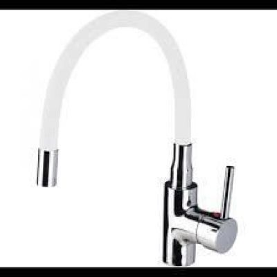 baterie bucatarie cu pipa flexibila alba 680344 baterie bucatarie cu pipa flexibila alba 680344