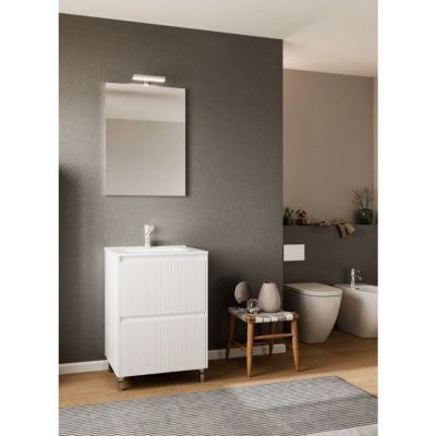 Baza pe picioare, 2sertare si lav.ceramic 61cm, fete sertarF00 canetate +210/EL+LAMP906024 Parma60/F00/00+210/EL+LAMP906024