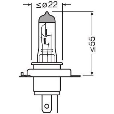 BEC 12V 60/55W H4 P43T ORIGINAL CRT1 OSRAM