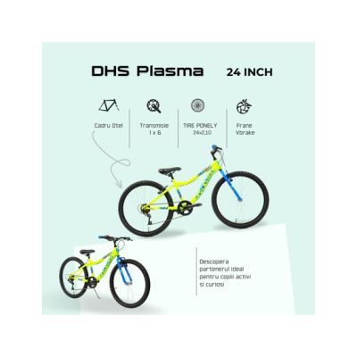 Bicicleta copii DHS Plasma 24 inch galben DH240S21252