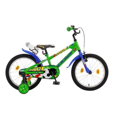 Bicicleta copii Polar footbal 18 inch Verde-albastru