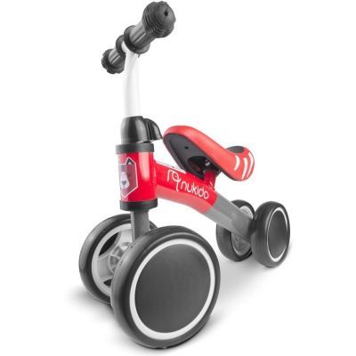 Bicicleta de echilibru cu 4 roti Nukido NK-600 negru-rosu 760004