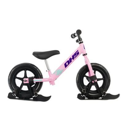 Bicicleta fara pedale dhs ride-on roz kit ski inclus