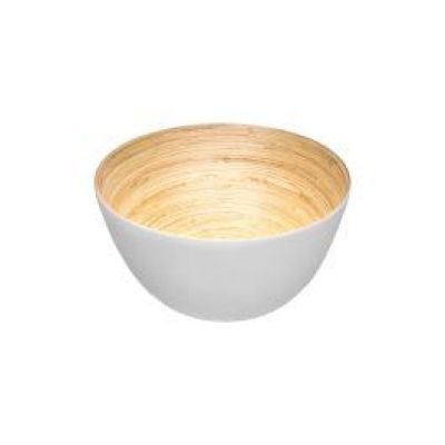 Bol de salata din bambus alb diam 17 cm 154105B