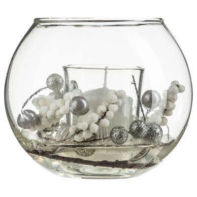 Bol decorativ de sticla cu lumanare 12 x 10 Cm122229