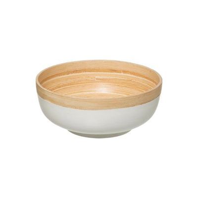 Bol pentru salata din bambus alb Modern Color diam 20 cm 179727A