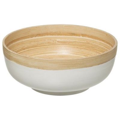 Bol pentru salata din bambus alb Modern Color diam 20 cm 179727A Bol pentru salata din bambus alb Modern Color diam 20 cm 179727A