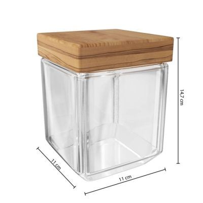 Borcan patrat de sticla cu capac 1.25L transparent 167766 Borcan patrat de sticla cu capac 1.25L transparent 167766