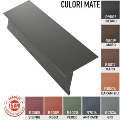 Bordura streasina retropanel 312 mm Ral 8019 grande mat 0.50 mm