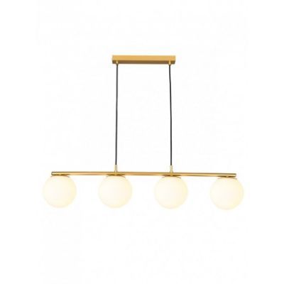 Corp iluminat suspensie Bowling 4x42W E27, auriu + alb