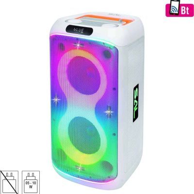 Boxa party 2x165mm acumulator BT LED microfon PAR216WH