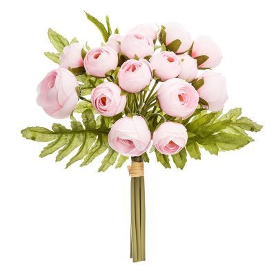Buchet de 18 mini camelii 30 cm inaltime roz 155721B