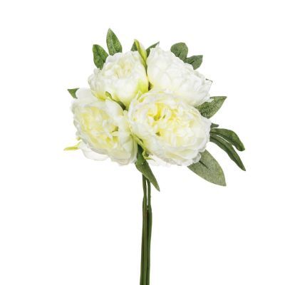 Buchet de 4 bujori inaltime de 30 cm alb 110348