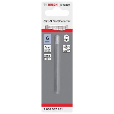 Burghiu Bosch CYL-9 pentru placi ceramice si portelan, prindere cilindrica, 6X80MM, 2608587161