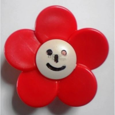 Buton plastic 484.89 floare rosu 14052