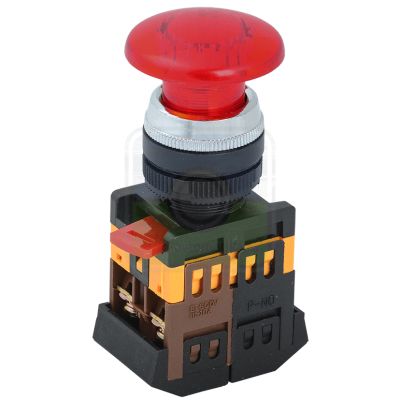 Buton tip ciuperca AELA-22 rosu d22mm lampa/230V 1NC 1NO BBG20-AELA-K04