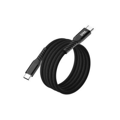 Cablu magnetic USB-C - USB-C, 1m, Well, 20V 3A, 60W, negru CABLE-USBC/USBC-1BK07-WL