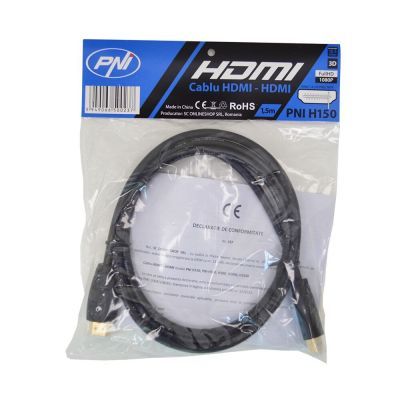 Cablu HDMI PNI H150 HIGH-Speed 1.4V PLUG-PLUG ethernet 1.5 - Pni-hdmi1.5m