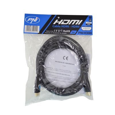 Cablu HDMI PNI H300 HIGH-Speed 1.4V PLUG-PLUG ethernet 3 - Pni-hdmi3m