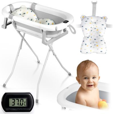 Cada pliabila pentru copii Ricokids RK-287 alba si gri 728722
