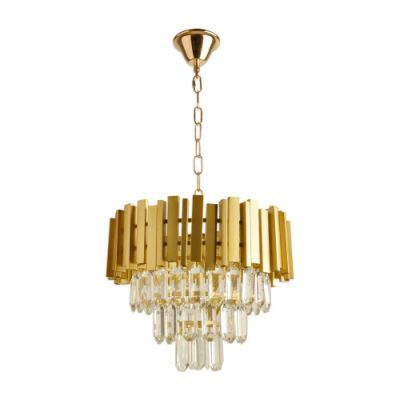 Candelabru Charmant KL115002 5 x E14 auriu cu decoratiuni transparente clasic