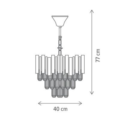 Candelabru discret SP5 KL115001 5xE14 argintiu transparent
