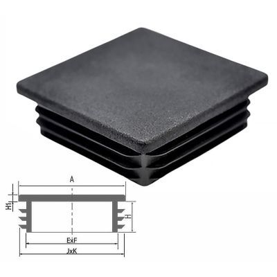 Capac patrat din plastic baza 100X100mm 62210