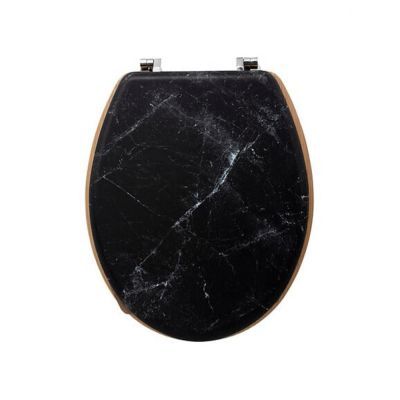 Capac toaleta MDF imprimeu marmura neagra 36x43x5.5 174791B